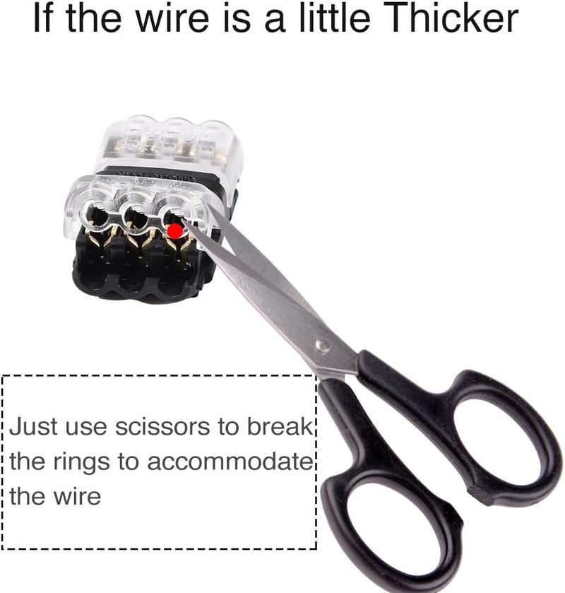Brightfour 24 Pack Wire Splice Connectors, 2 Way 3 Pin Solderless Automotive Connectors, Fits 20-24 AWG - Image 5